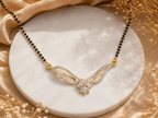 Belliza Jewels Diamond Wave Gold Plated Mangalsutra