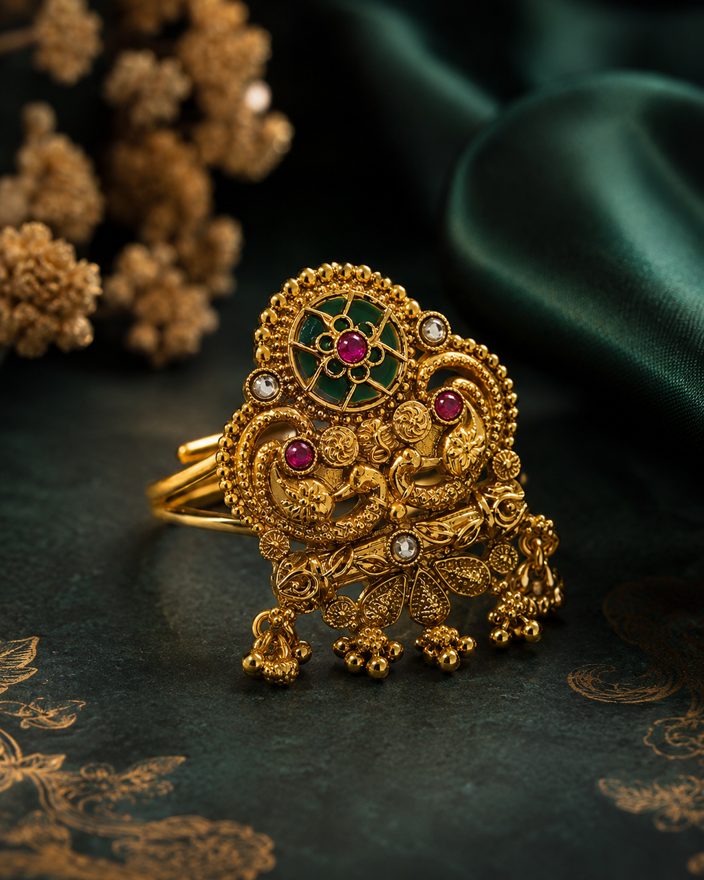 Belliza Jewels Antique Floral Temple Ring