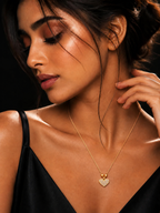 Sparkling Heart Gold Pendant Necklace