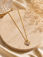 Sparkling Heart Gold Pendant Necklace