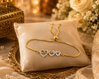Belliza Jewells Triple Heart Crystal Adjustable Bracelet