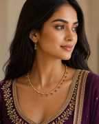Belliza Jewells Ruby Drop Gold Necklace