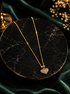 Sparkling Heart Gold Pendant Necklace