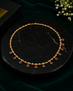Belliza Jewells Ruby Drop Gold Necklace