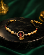 Belliza Jewells Royal Ruby Charm Mangalsutra Bracelet