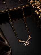 Belliza Jewells Floral Sparkle Gold Plated Mangalsutra