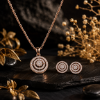 Radiance Rose Gold Crystal Pendant Set