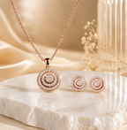 Radiance Rose Gold Crystal Pendant Set