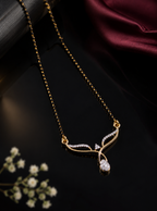Belliza Jewells Grace Leaf Gold Plated Mangalsutra Necklace