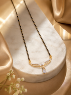 Belliza Jewells Grace Leaf Gold Plated Mangalsutra Necklace