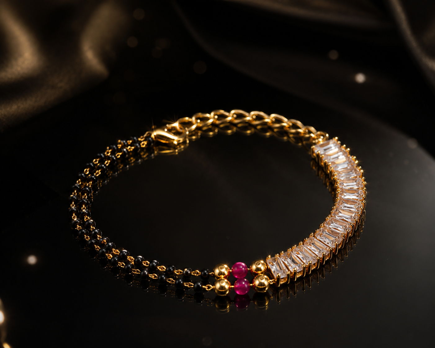 Belliza Jewells Crystal Luxe Mangalsutra Bracelet