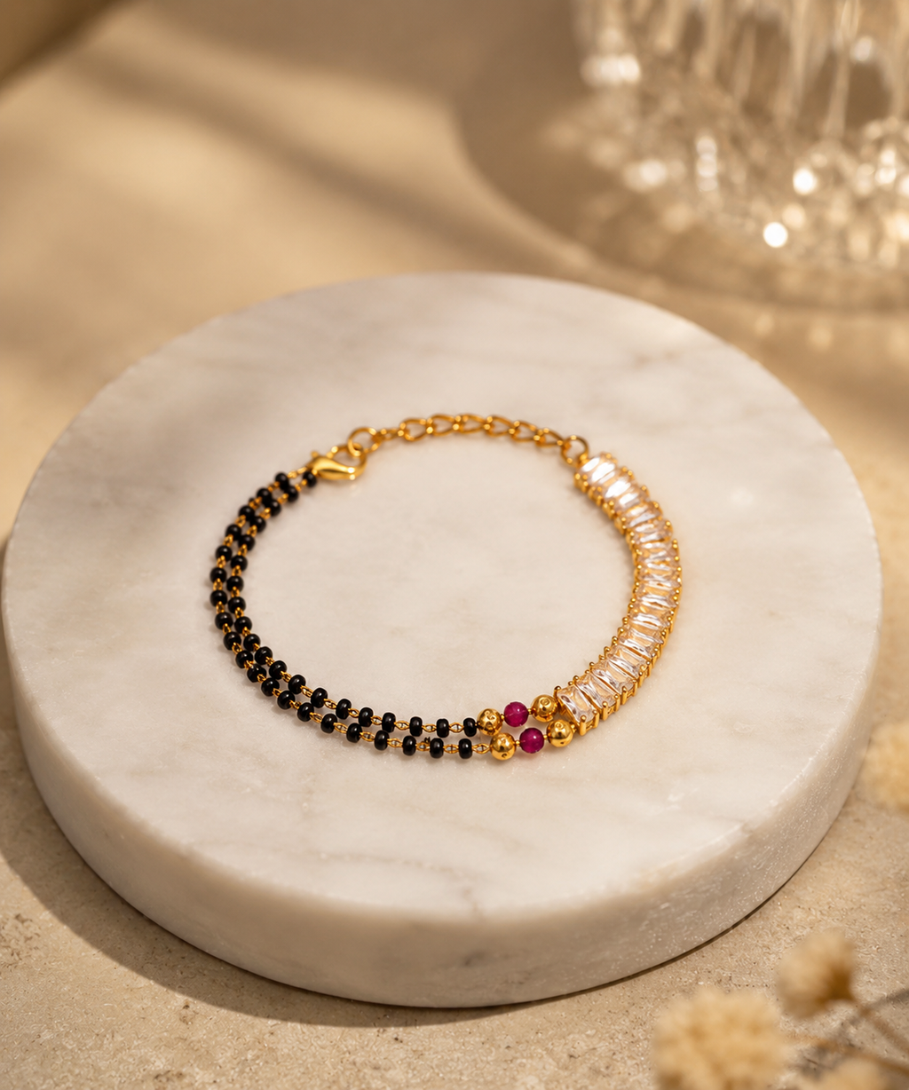 Belliza Jewells Crystal Luxe Mangalsutra Bracelet