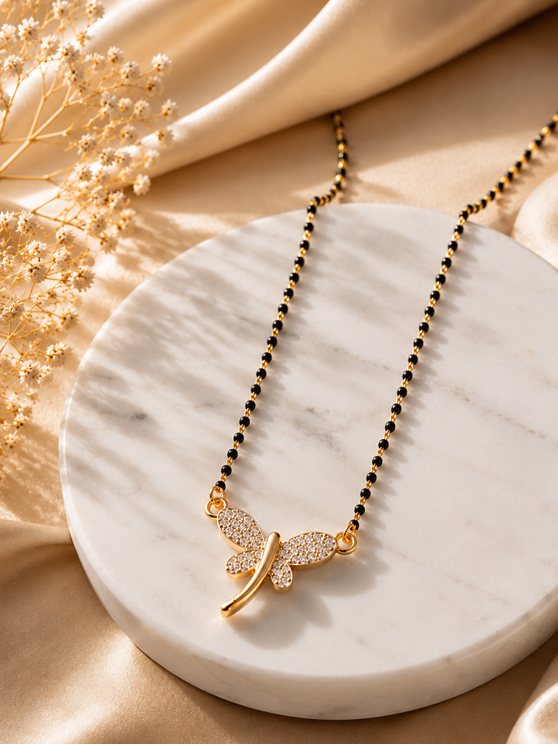 Belliza Jewels Butterfly Elegance Gold Plated Mangalsutra