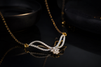 Belliza Jewels Diamond Wave Gold Plated Mangalsutra