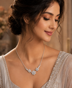 Snowflake Crystal Silver Necklace