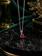 Ruby Spark Silver Pendant Necklace