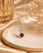 Ruby Spark Silver Pendant Necklace