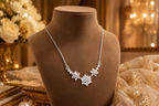 Snowflake Crystal Silver Necklace