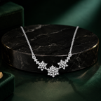 Snowflake Crystal Silver Necklace