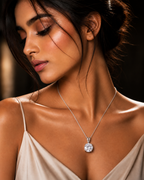 Classic Solitaire Silver Pendant Necklace