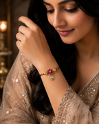 Belliza Jewells Ruby Blossom Mangalsutra Bracelet