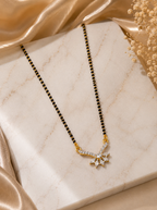 Belliza Jewells Floral Sparkle Gold Plated Mangalsutra