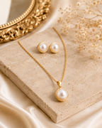 Classic Pearl Gold Pendant Set