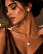 Classic Pearl Gold Pendant Set