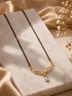 Belliza Jewells Twinkle Curve Gold Plated Mangalsutra