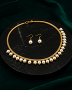 Belliza Jewells Pearl Grace Choker Necklace Set