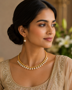 Belliza Jewells Pearl Grace Choker Necklace Set