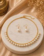 Belliza Jewells Pearl Grace Choker Necklace Set