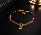 Belliza Jewells Crystal Charm Mangalsutra Bracelet