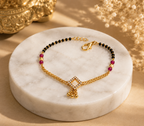 Belliza Jewells Crystal Charm Mangalsutra Bracelet