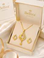Belliza Jewells Elegant Gold Plated Pendant Set