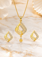 Belliza Jewells Elegant Gold Plated Pendant Set