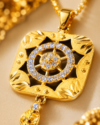Belliza Jewells Royal Sparkle Gold Plated Pendant Set