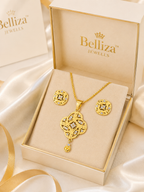 Belliza Jewells Regal Charm Gold Plated Pendant Set
