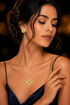 Belliza Jewells Regal Charm Gold Plated Pendant Set