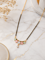 Belliza Jewells Multicolor Stone Gold Plated Mangalsutra