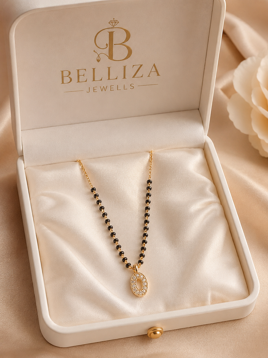 Belliza Jewells Elegant Oval Crystal Mangalsutra