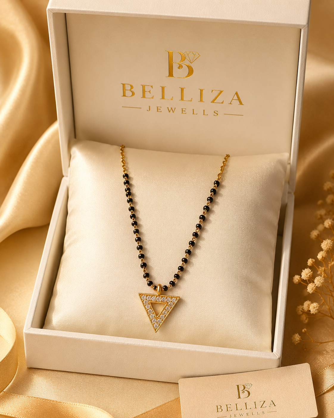 Belliza Jewells Elegant Triangle Crystal Mangalsutra