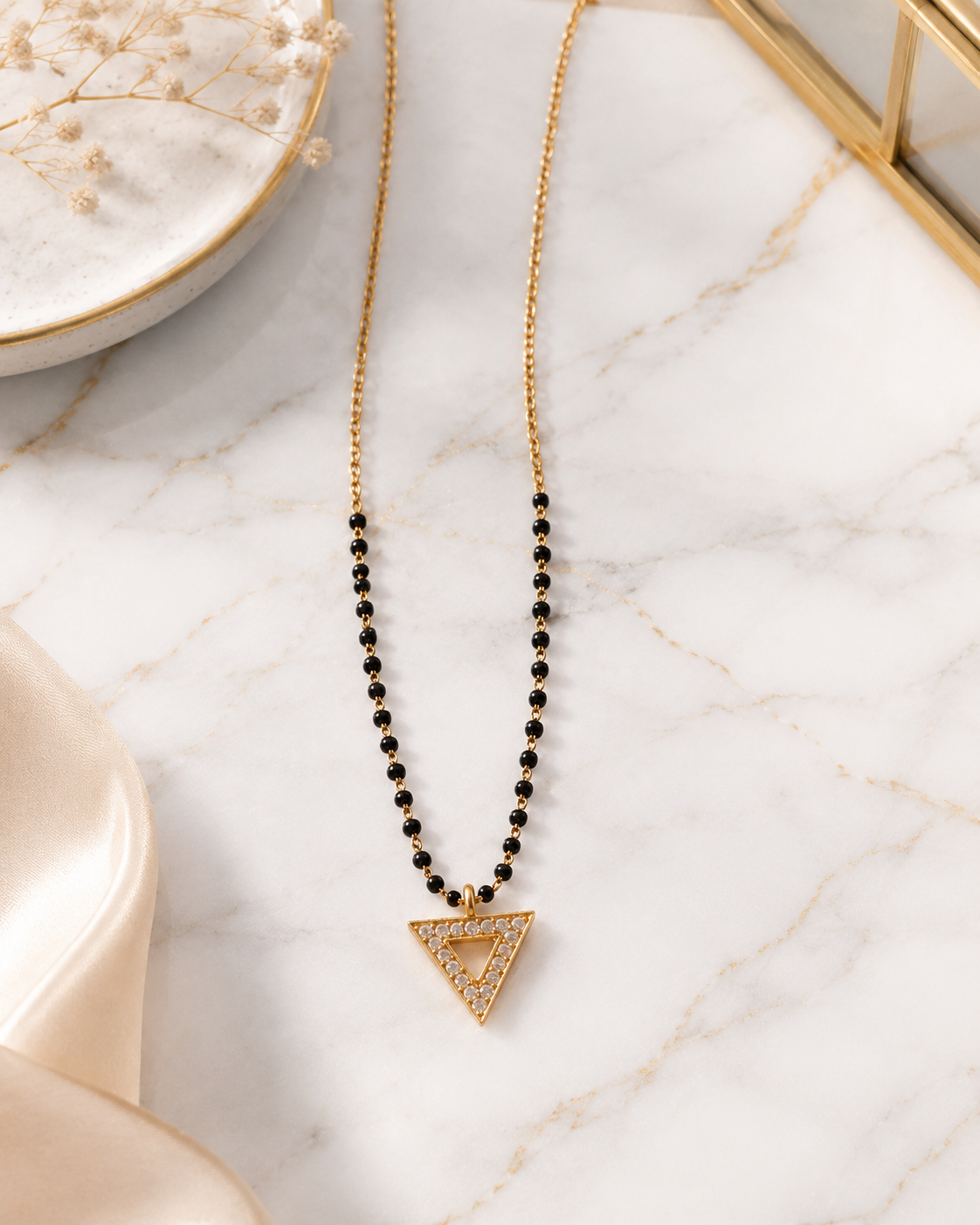Belliza Jewells Elegant Triangle Crystal Mangalsutra