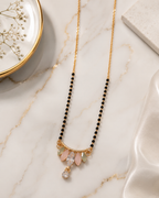 Belliza Jewells Floral Crystal Gold Plated Mangalsutra
