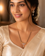 Belliza Jewells Floral Crystal Gold Plated Mangalsutra