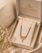 Belliza Jewells Floral Crystal Gold Plated Mangalsutra