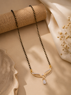Belliza Jewells Grace Leaf Gold Plated Mangalsutra Necklace