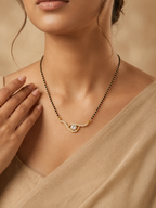 Belliza Jewells Crystal Charm Gold Plated Mangalsutra
