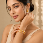 Belliza Jewels Traditional Gold Plated Designer Bangles Set