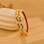 Belliza Jewels Traditional Meenakari Gold Plated Designer Bangles Set